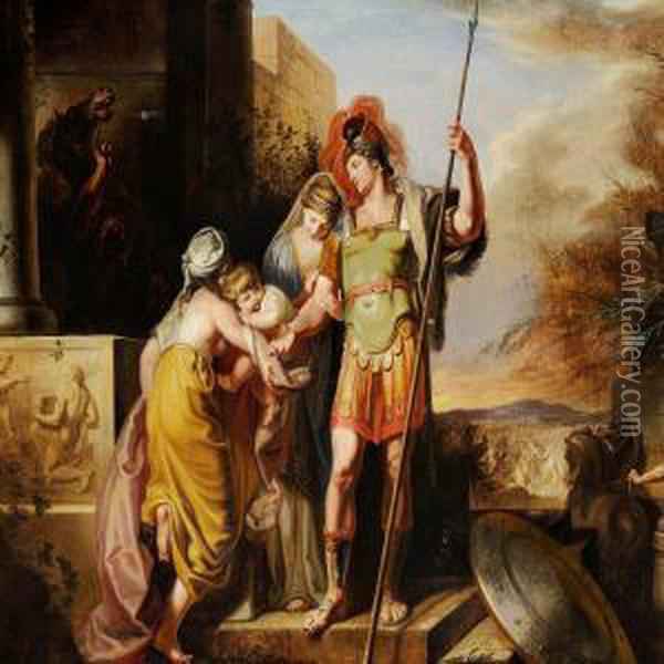 600x600 The Farewell Of Hector And Andromache Oil Painting Reproduction By - Hector And Andromache Painting