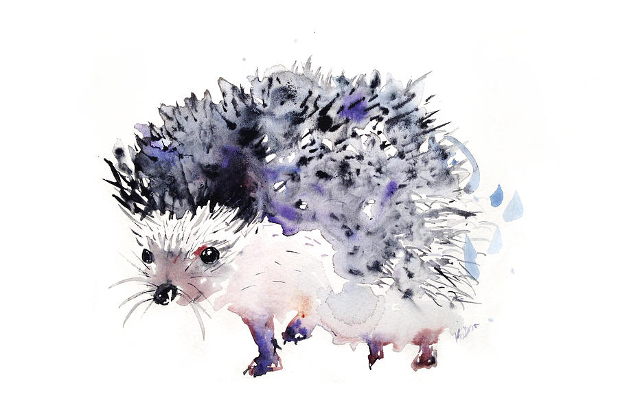 900x600 Hedgehog Painting By Krista Bros - Hedgehog Painting