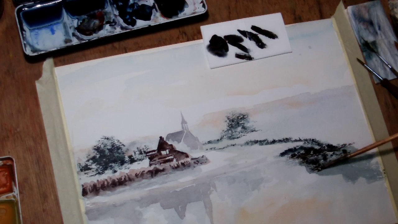 1280x720 Hedwig's Art Landscape Soft Watercolor - Hedwig Painting