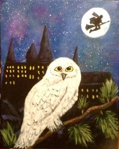 236x294 This Is A Mini Painting Of Hedwig The Owl From The Hp Movies! It - Hedwig Painting