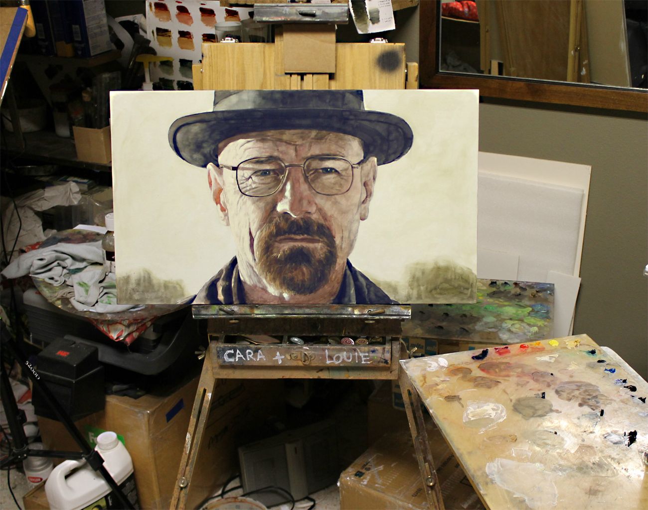 1300x1024 Painting Walt In Full Heisenberg Mode From Dead Freight - Heisenberg Painting