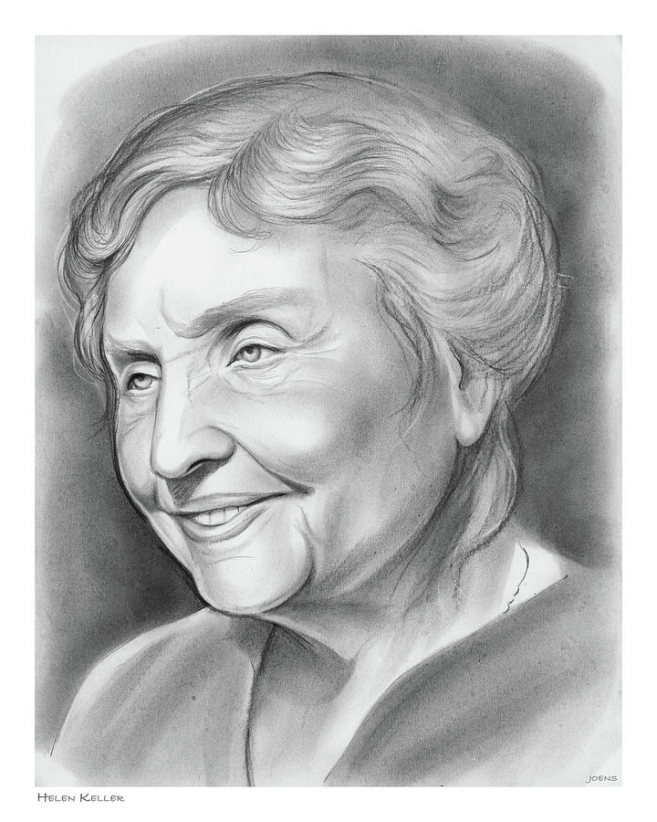 720x900 Helen Keller Drawing By Greg Joens - Helen Keller Painting