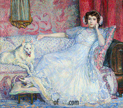 400x352 The Lady In White (Portrait Of Madam Helen Keller) Rysselberghe - Helen Keller Painting