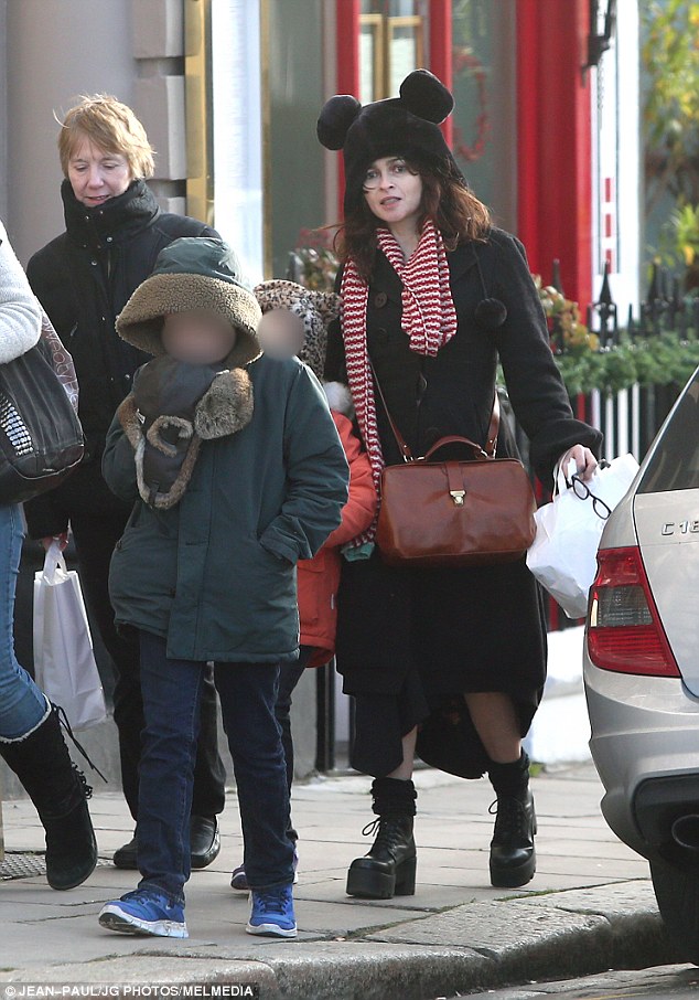 634x906 Helena Bonham Carter And Daughter Nell Wear Furry Animal Hats - Helena Bonham Carter Keane Painting