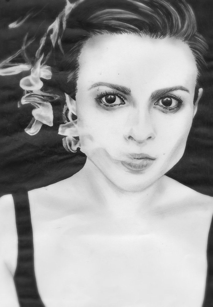 744x1074 Helena Bonham Carter By Colormekatie - Helena Bonham Carter Keane Painting