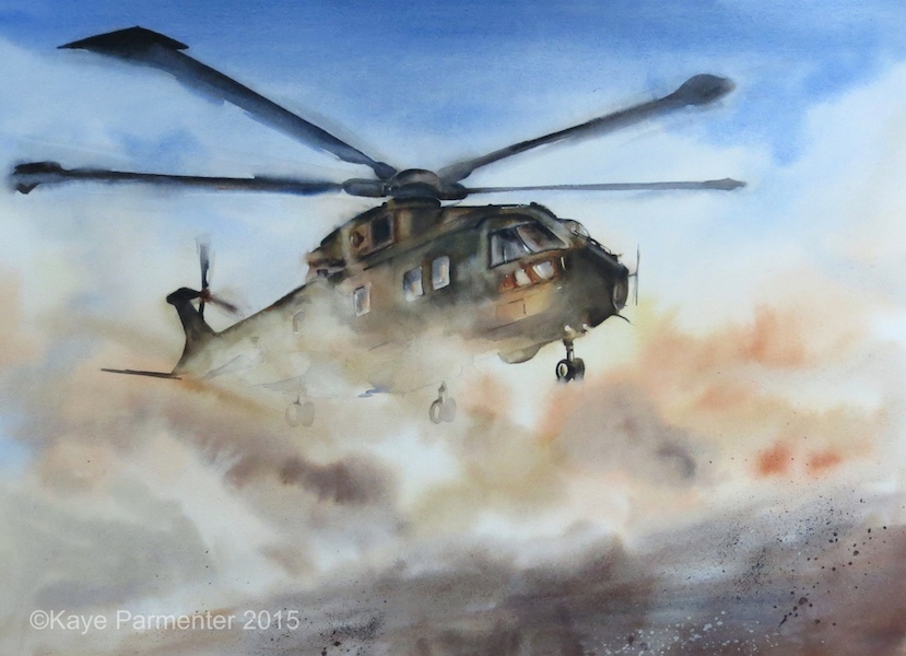 829x600 Merlin Kaye Parmenter - Helicopter Painting