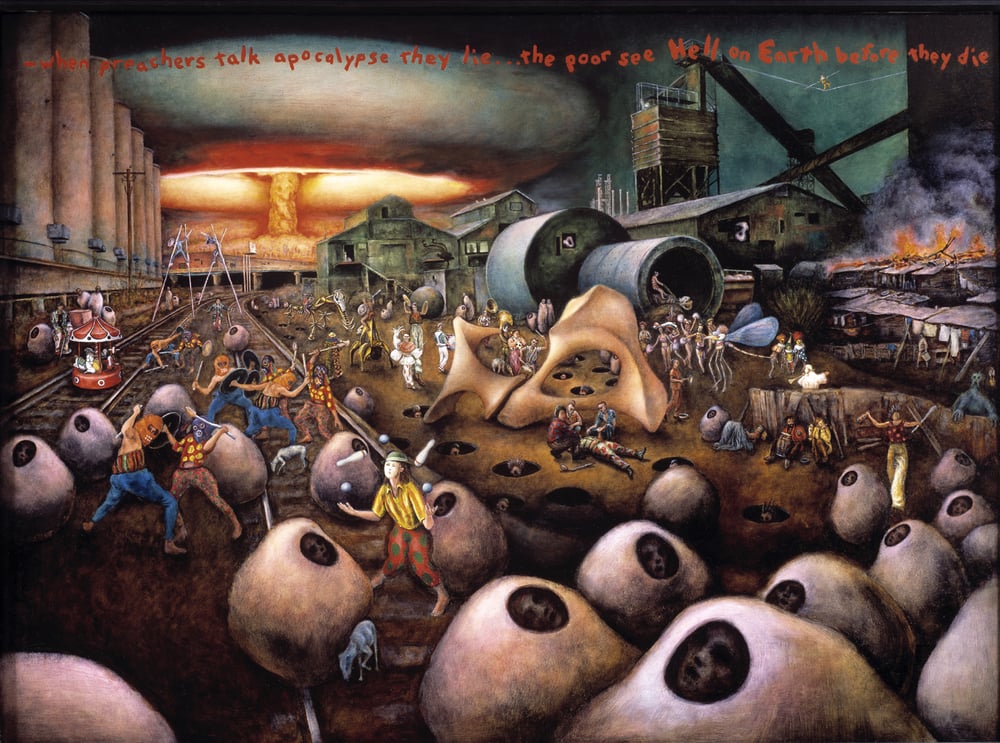 1000x743 Hell On Earth, Oil Painting By Frank Garvey - Hell On Earth Painting