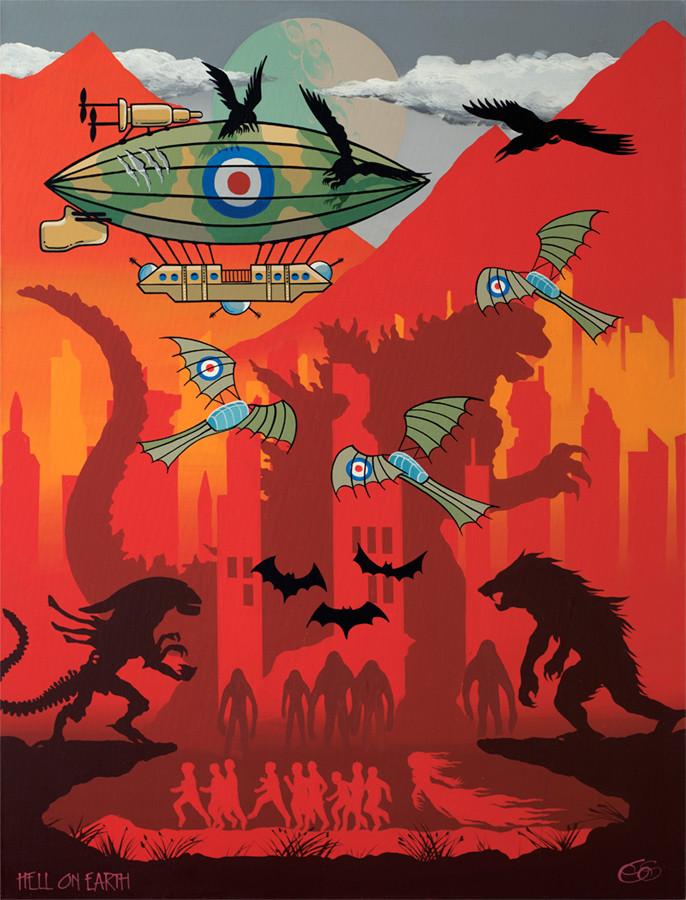 686x900 Hell On Earth By Graham Shaw De La Liff - Hell On Earth Painting