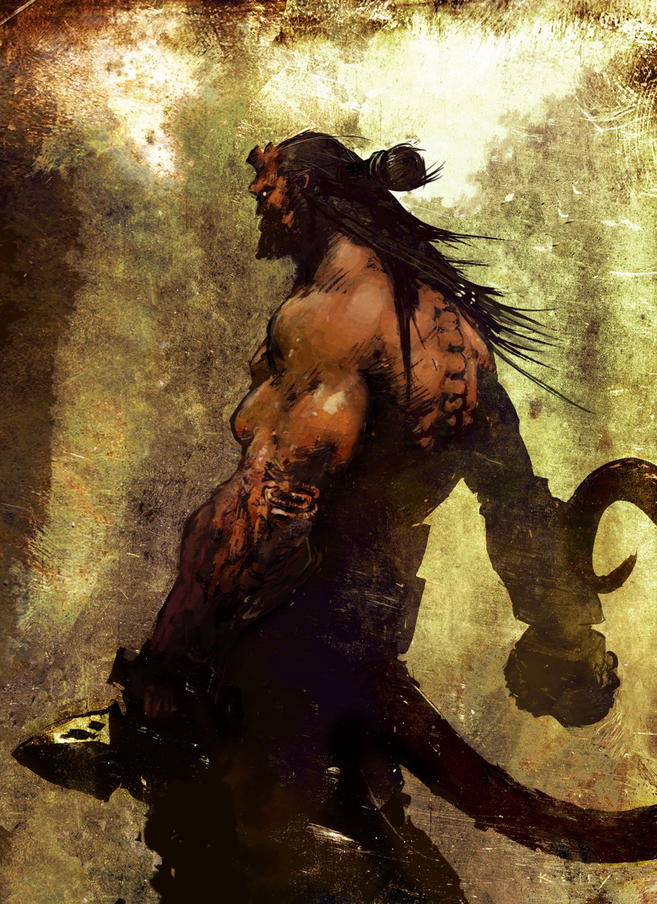 1280x1760 Hellboy Painting By ~timkelly Fuentes - Hellboy Painting