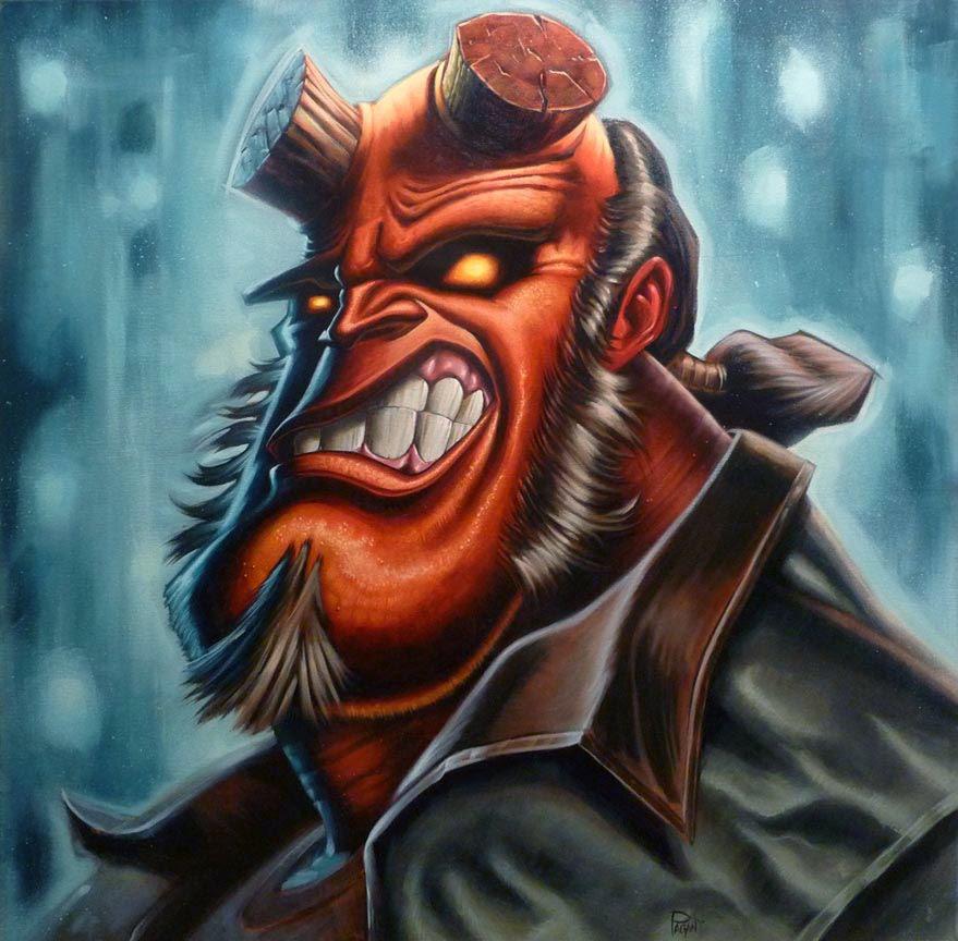 879x864 The Augblog Hellboy - Hellboy Painting
