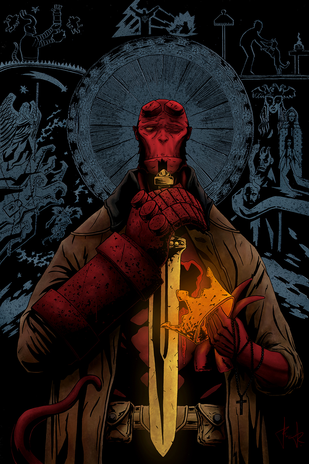1000x1498 Hellboy Florinfecioru - Hellboy Painting