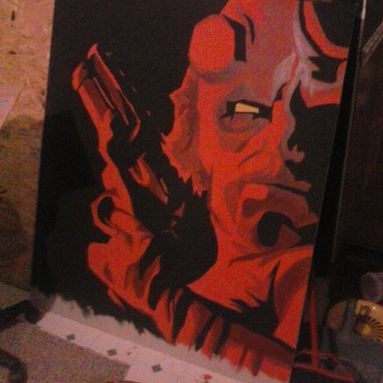 768x768 Large Hellboy Painting My Artwork Artwork - Hellboy Painting