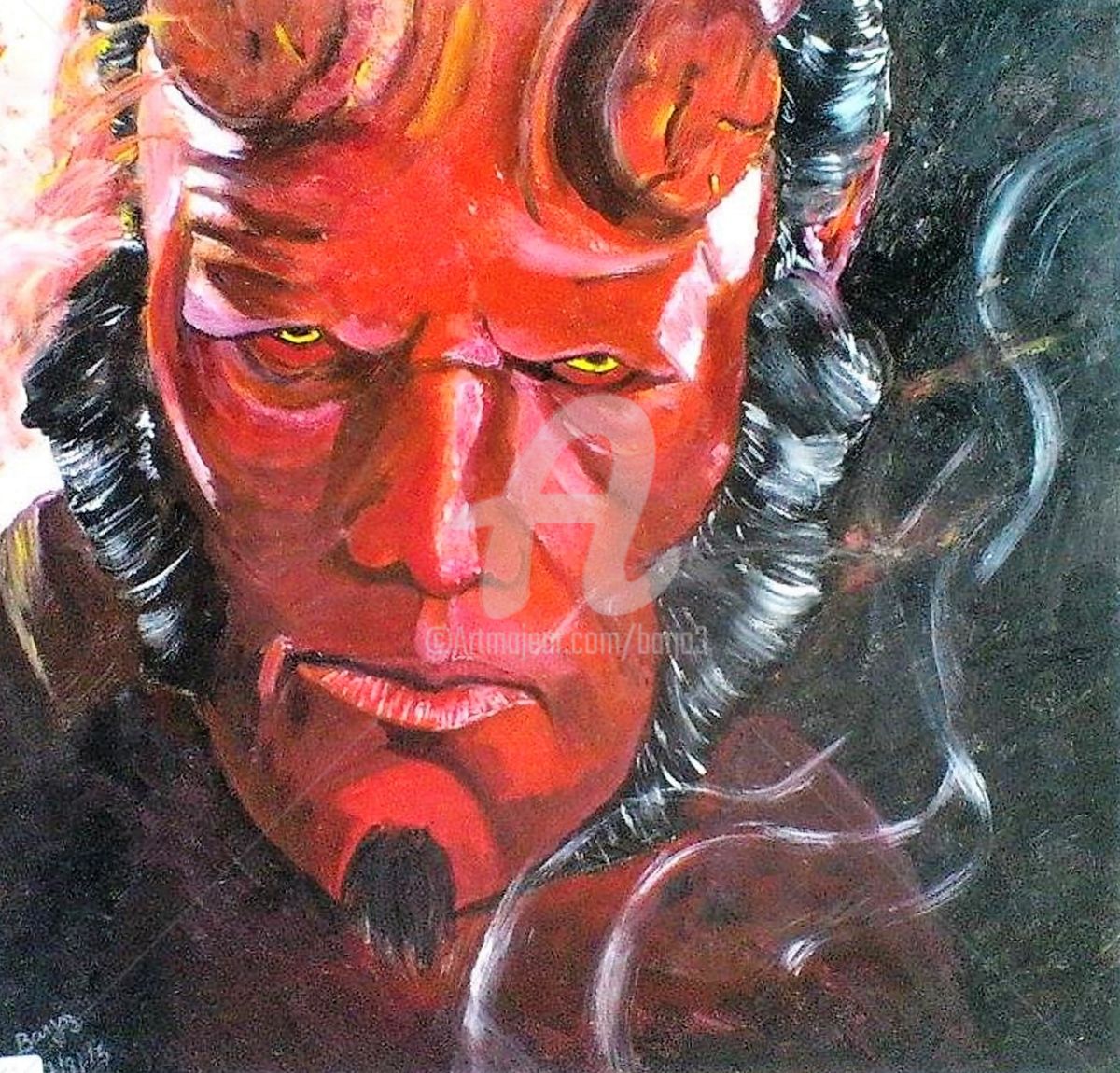 1200x1150 Hellboy (Barjo3) - Hellboy Painting