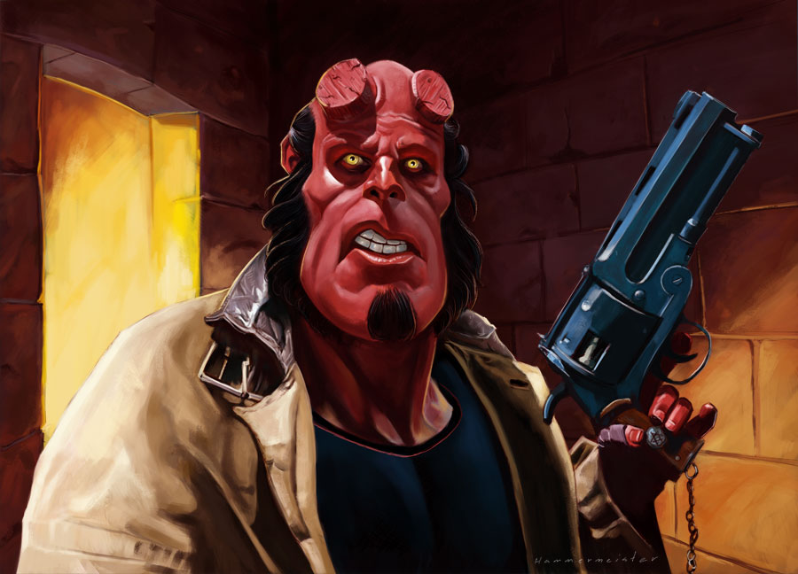 900x648 Hellboy Mark Hammermeister - Hellboy Painting