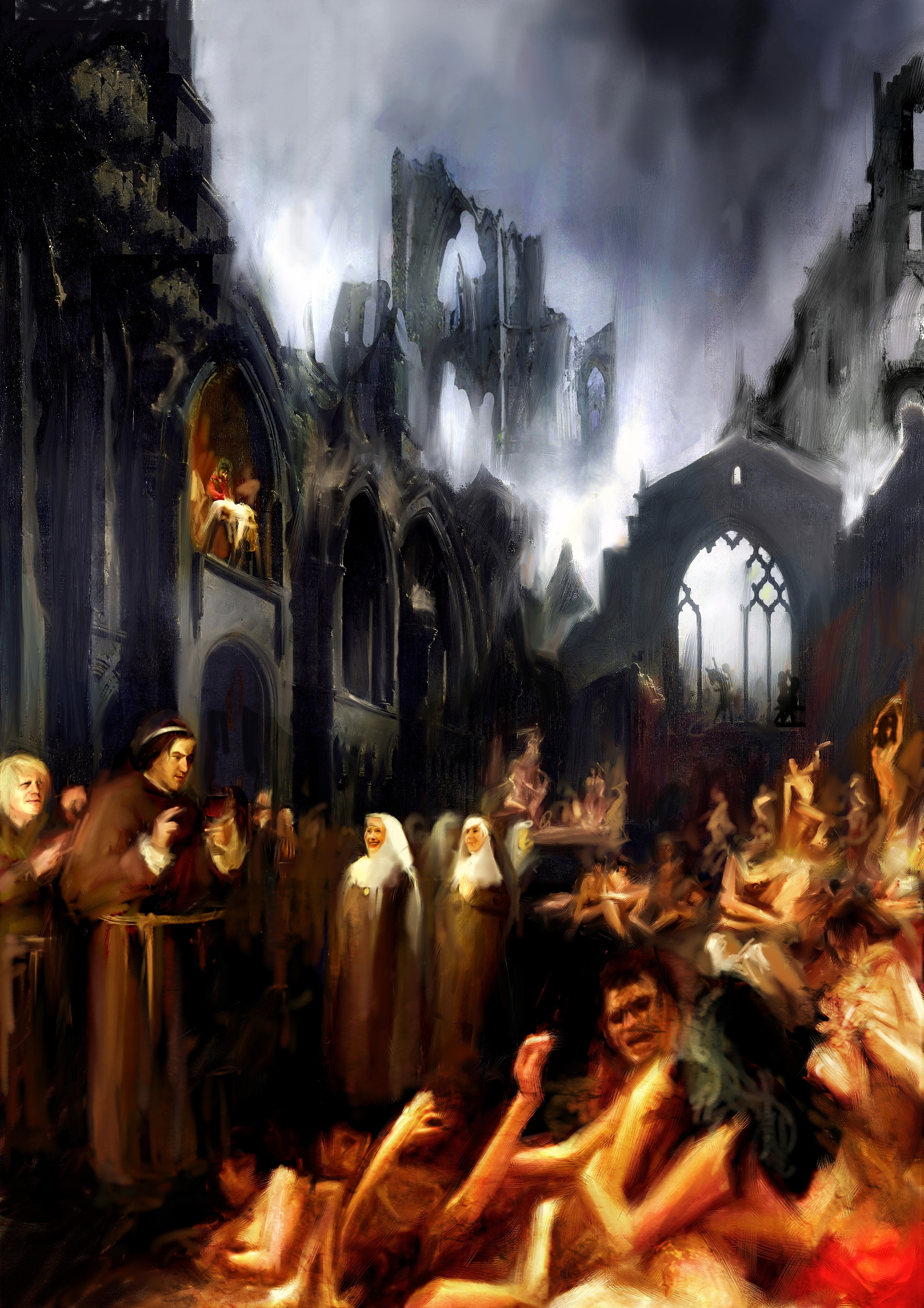 2480x3508 Martyn Pick Illustrates For Tv Series Hellfire - Hellfire Painting