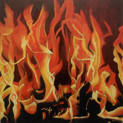 498x500 Janine Bergknoff - Hellfire Painting