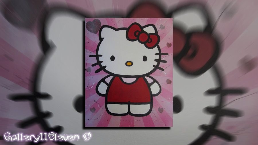 900x506 Hello Kitty Canvas (Design No.3) By D A M I A N - Hello Kitty Canvas Painting