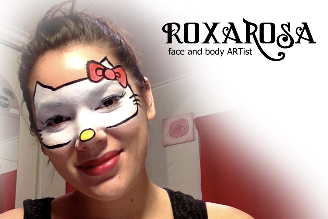 1080x720 Roxarosa Face Paint Tutorial Hello Kitty - Hello Kitty Face Painting