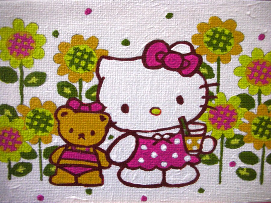 900x675 Hello Kitty Painting By Yukimia - Hello Kitty Painting