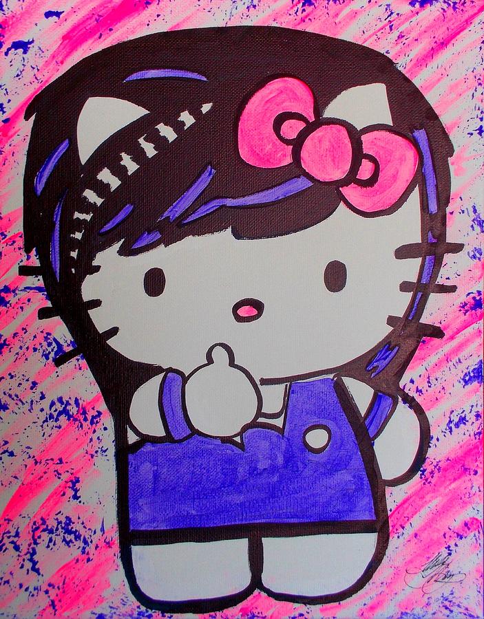 703x900 Hello Kitty Scene Painting By Marisela Mungia - Hello Kitty Painting