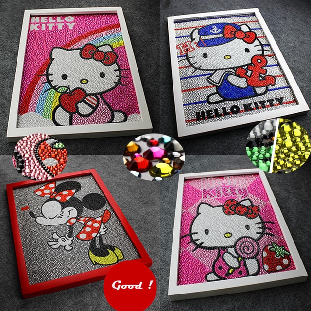 640x640 Lovely Hello Kitty Painting Diy 5d Diamond Painting Hello Kitty - Hello Kitty Painting