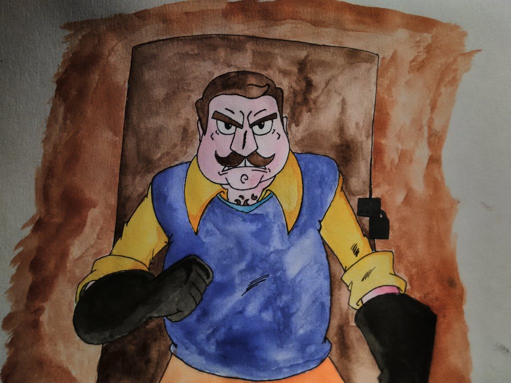 1024x768 Hello Neighbor By Julianivorobotnik - Hello Neighbor Painting