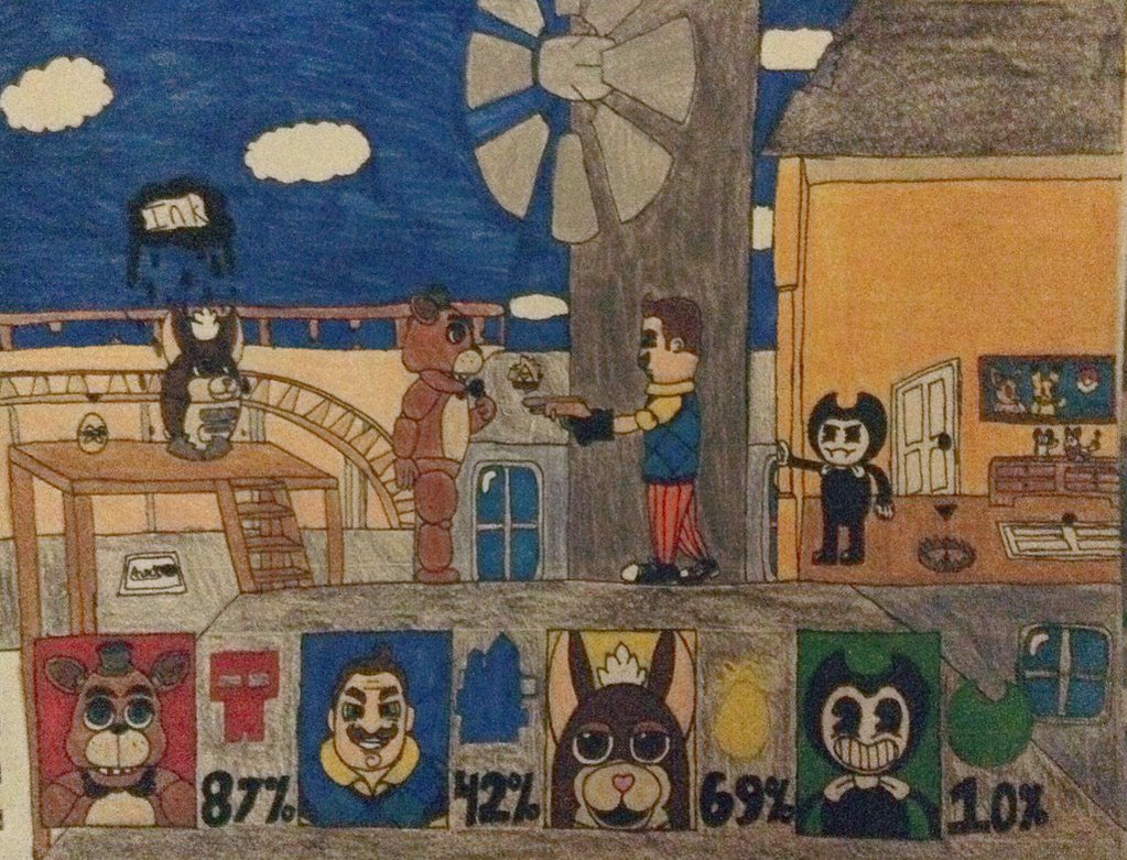 1023x781 Comic Universe Battle Hello Neighbor Dlc By Real Angelthegamer - Hello Neighbor Painting