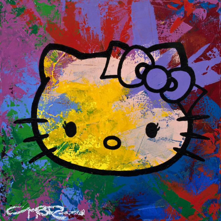770x772 Saatchi Art Hello Kitty Ii Painting By Guy Roames - Hello Painting