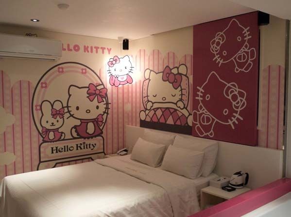 599x448 Wall Painting Hello Kitty Bedroom For Teenagers - Hello Painting