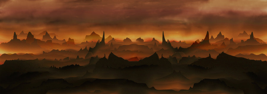 900x317 Illusion Of Mist Hellscape By Nathanmarciniak - Hellscape Painting