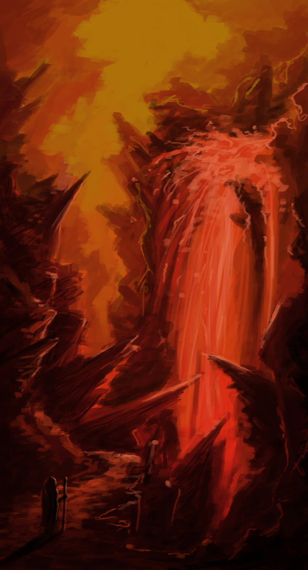600x1110 Fiery Hellscape By Seriousx9 - Hellscape Painting