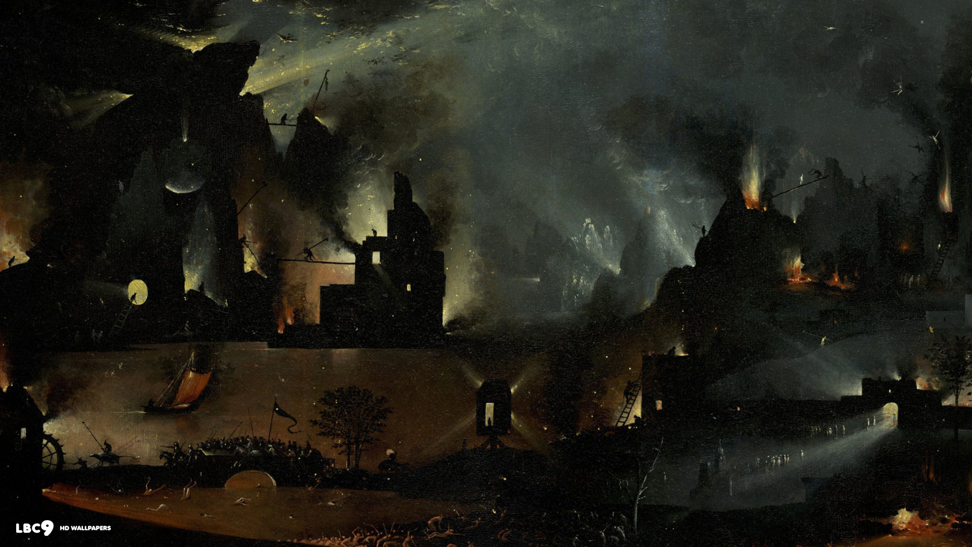 1920x1080 Hieronymus Bosch Wallpaper 312 Paintings Hd Backgrounds - Hellscape Painting