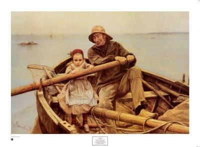 400x293 The Helping Hand, 1881 Art Print By Emile Renouf - Helping Hand Painting