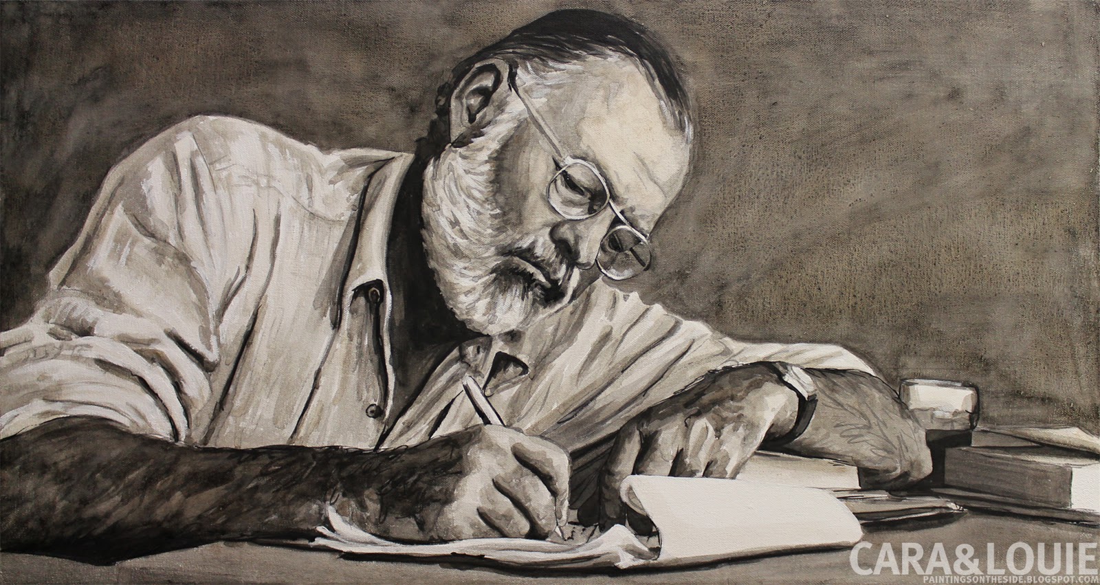 1600x851 Paintings On The Side Ernest Hemingway - Hemingway Painting
