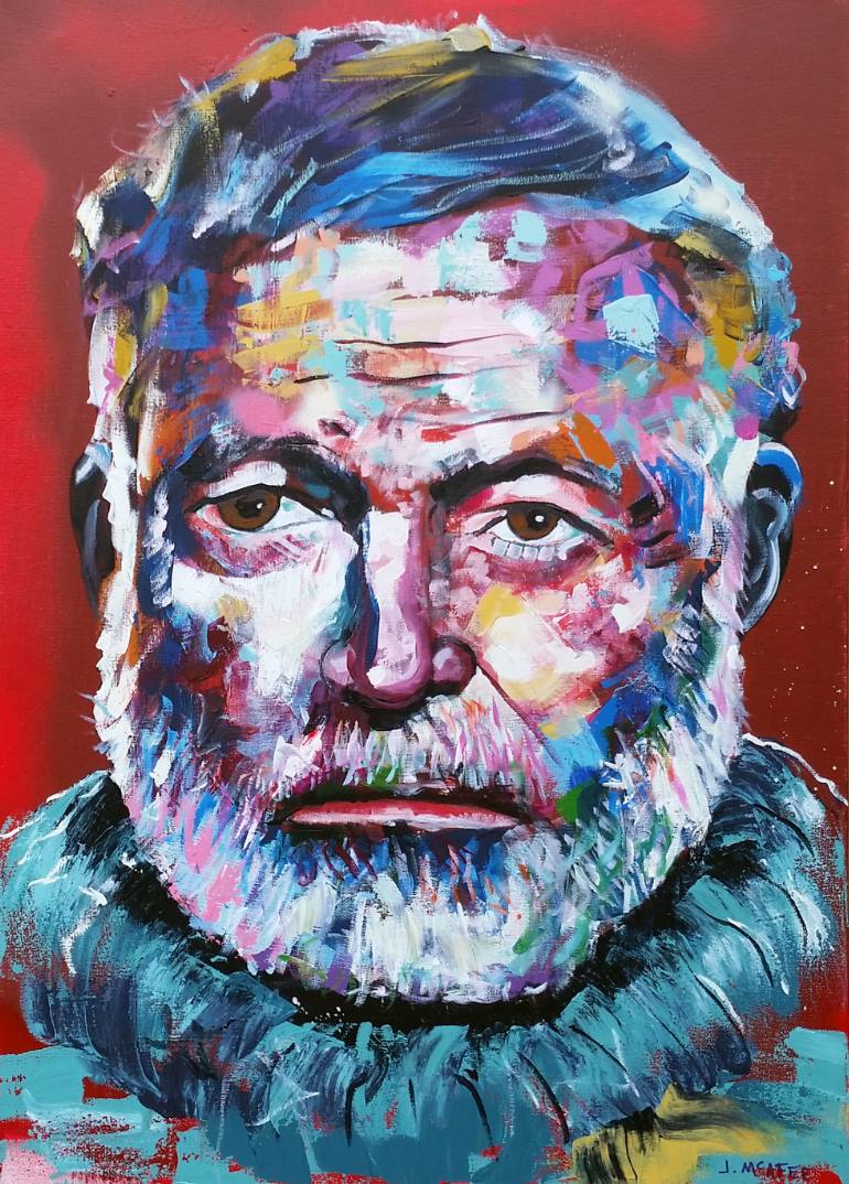 770x1074 Saatchi Art Hemingway Painting By Jonathan Mcafee - Hemingway Painting