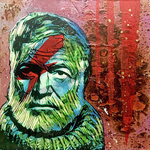 300x300 Ziggy Hemingway Painting By Bobby Zeik - Hemingway Painting