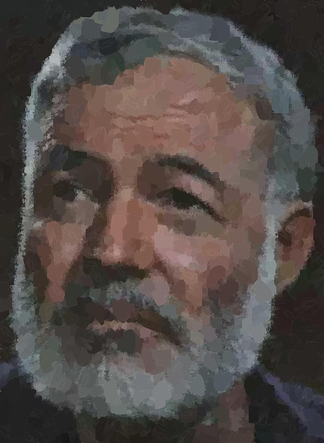 657x900 Ernest Hemingway Portrait Painting By Samuel Majcen - Hemingway Painting