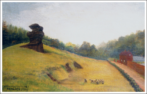 500x322 Painting Of The Hemlock Stone , Stapleford , - Hemlock Painting