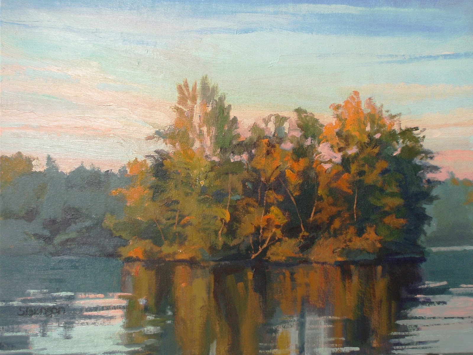 1600x1200 Zumbro Falls Impressionist - Hemlock Painting