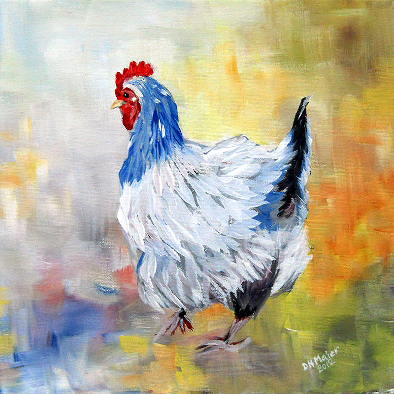 800x801 Hen Painting By Dorothy Maier - Hen Painting