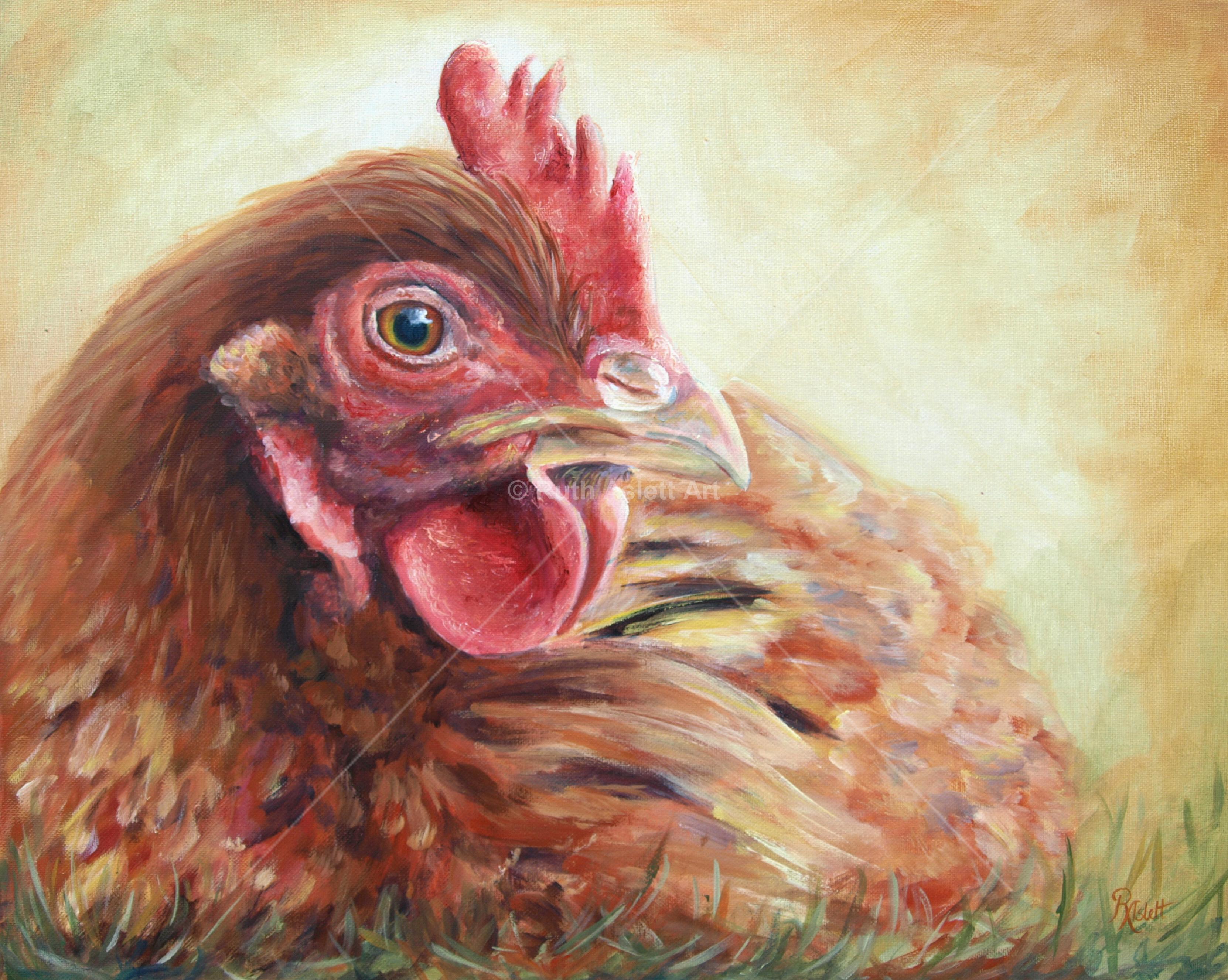 3324x2653 Little Red Hen (Still Available) Prints Available. - Hen Painting