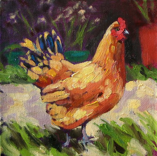 500x497 Scottish Painting - Hen Painting
