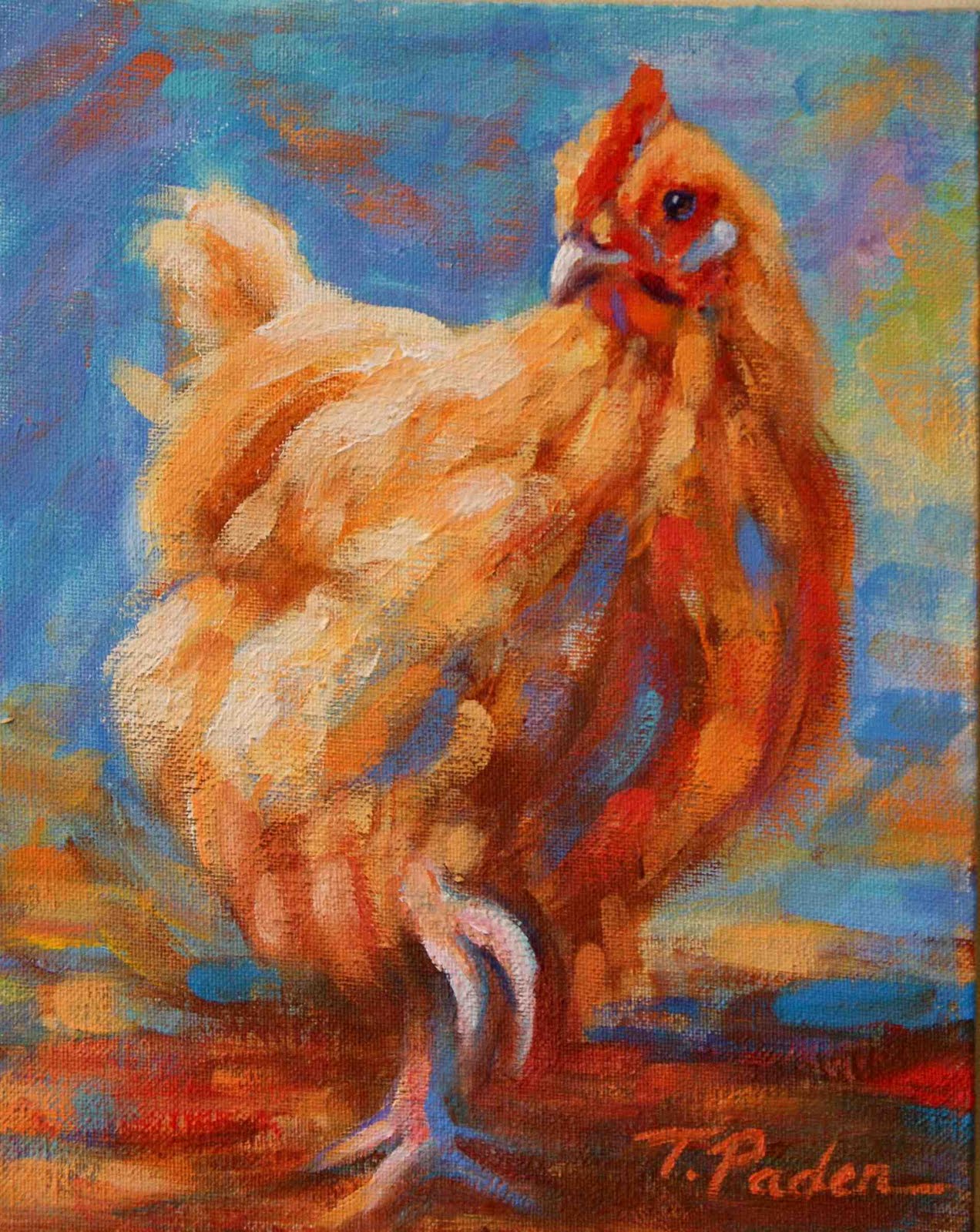 1272x1600 Daily Painters Of California Painting Of A Colorful Hen, By - Hen Painting
