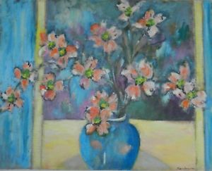 300x243 Pauline Henderson (Uk) Floral Acrylic On Board Painting Unframed - Henderson Painting