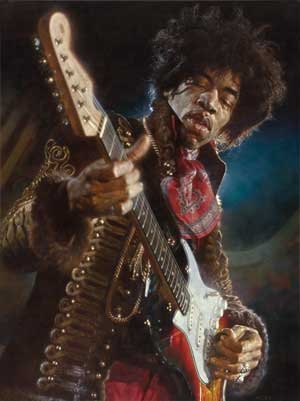 300x401 Jimi Hendrix Painting By Sebastian Kruger. 2007 - Hendrix Painting