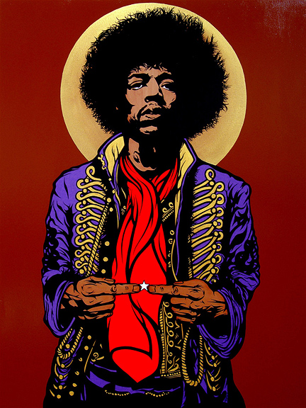 432x576 Hendrix Painting By Chris Shaw Chris Shaw - Hendrix Painting