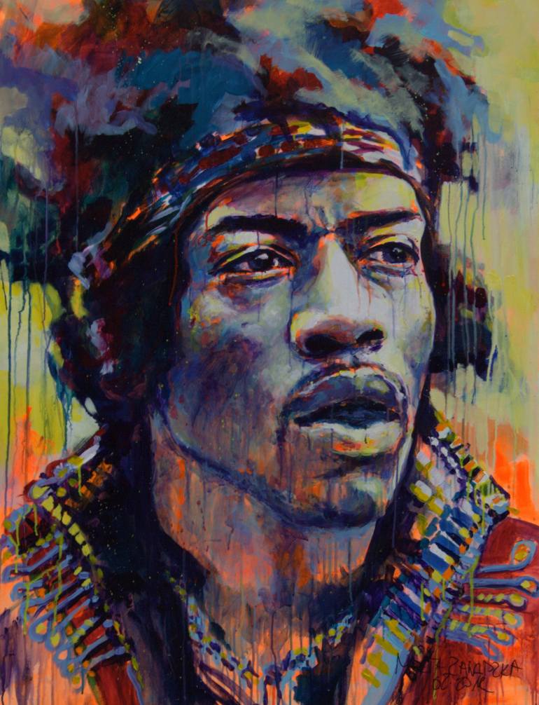 770x1006 Saatchi Art Jimi Hendrix Painting By Marta Zawadzka - Hendrix Painting