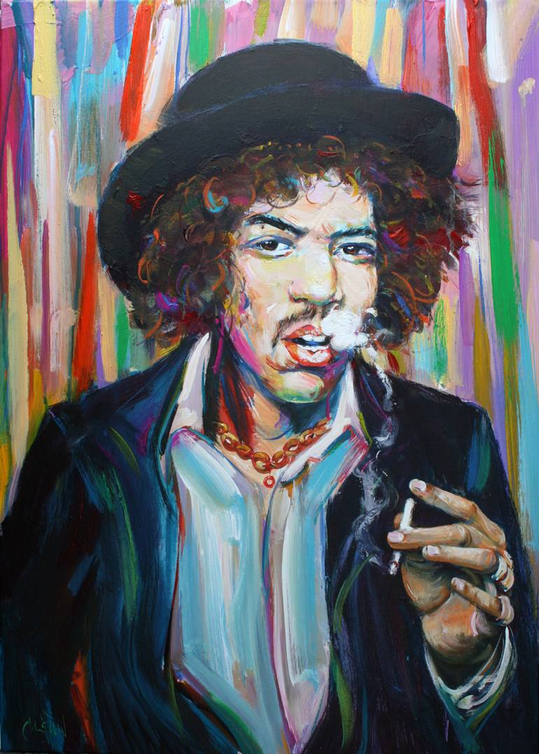 770x1077 Saatchi Art Jimi Hendrix Painting By Veljko Martinovic - Hendrix Painting