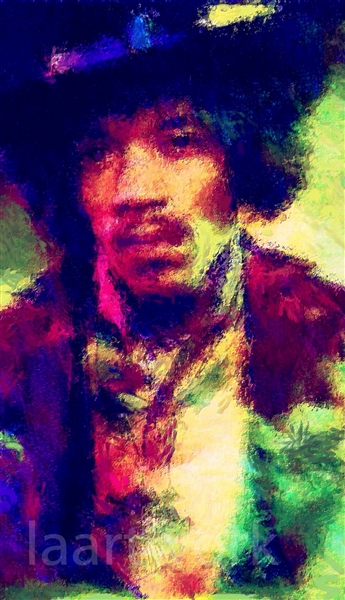 345x600 Jimi Hendrix Painting Rock Poster Art Canvas Print - Hendrix Painting