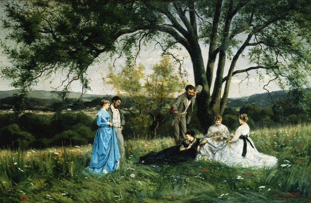 1024x668 In The Meadow Posters Amp Prints By Hippolyte Henri Pierre Dubois - Henri Du Bois Painting